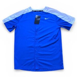 Nike Boys' Baseball Stock Vapor Select Button Jersey Large XL Blue BQ6428-494